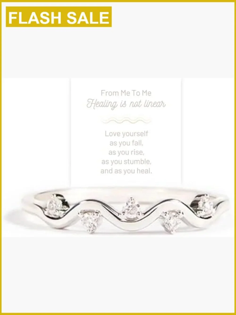 925 Silver Stacking Rings for Women Inspirational Wave Ring Jewelry Gift